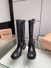 Fortok Miu Miu leather buckle boots Black - 2