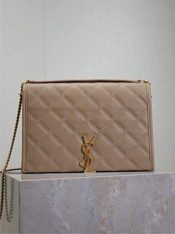 Fortok Saint Laurent Becky Medium chain bag Beige 25x17x7cm