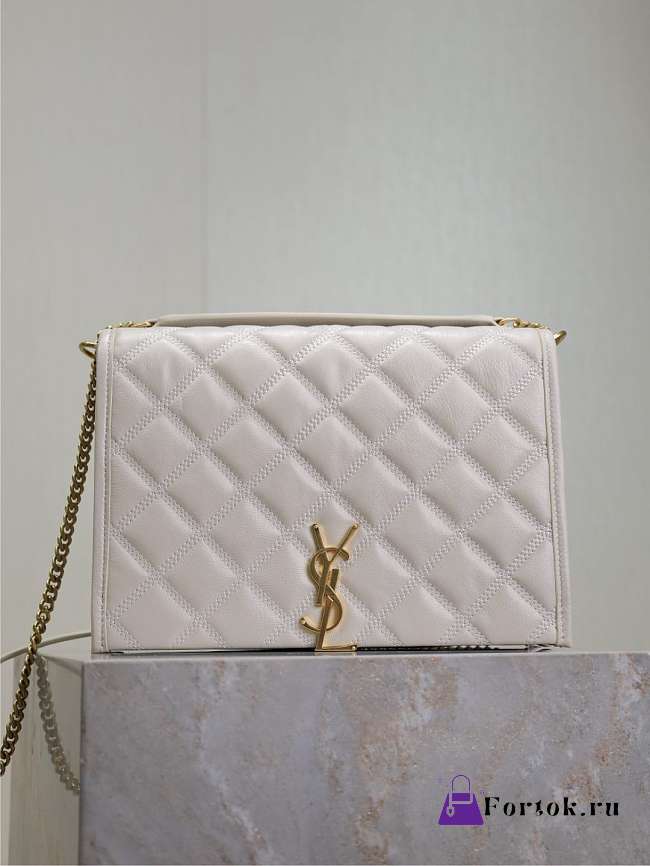Fortok Saint Laurent Becky Medium chain bag White 25x17x7cm - 1