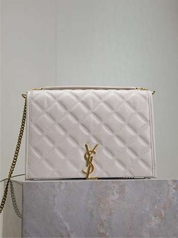 Fortok Saint Laurent Becky Medium chain bag White 25x17x7cm