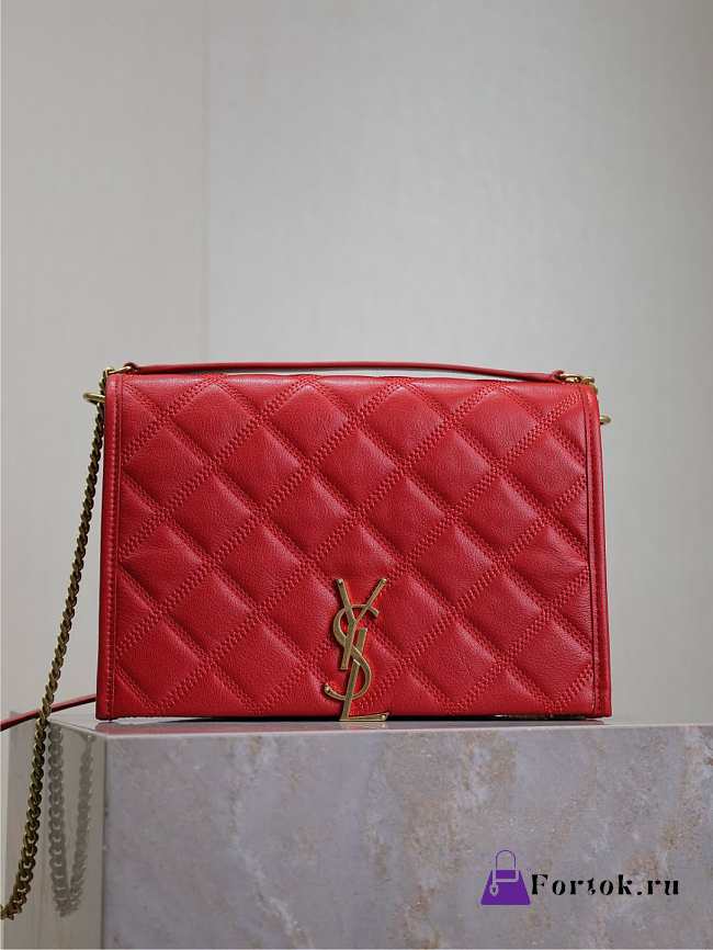 Fortok Saint Laurent Becky Medium chain bag Red 25x17x7cm - 1