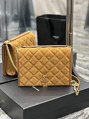 Fortok Saint Laurent Becky Medium chain bag Suede Brown 25x17x7cm - 1