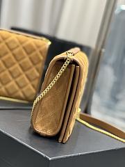 Fortok Saint Laurent Becky Medium chain bag Suede Brown 25x17x7cm - 2