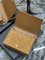 Fortok Saint Laurent Becky Medium chain bag Suede Brown 25x17x7cm - 3