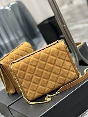 Fortok Saint Laurent Becky Medium chain bag Suede Brown 25x17x7cm - 5