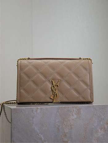 Fortok Saint Laurent Becky Small chain bag Beige 22.5×14.5×5cm