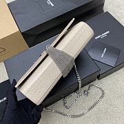 Fortok Saint Laurent Ysl Kate In Crocodile Leather Light Beige Silver Hardware 24x15x6cm - 4