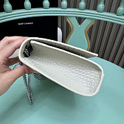 Fortok Saint Laurent Ysl Kate In Crocodile Leather White Silver Hardware 24x15x6cm - 3