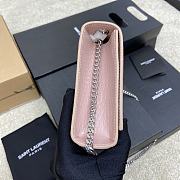 Fortok Saint Laurent Ysl Kate In Crocodile Leather Light Pink Silver Hardware 24x15x6cm - 6