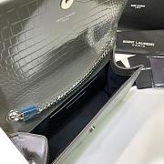 Fortok Saint Laurent Ysl Kate In Crocodile Leather Grey Silver Hardware 24x15x6cm - 3
