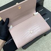 Fortok Saint Laurent Ysl Kate In Crocodile Leather Light Pink Gold Hardware 24x15x6cm - 6