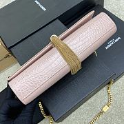 Fortok Saint Laurent Ysl Kate In Crocodile Leather Light Pink Gold Hardware 24x15x6cm - 3