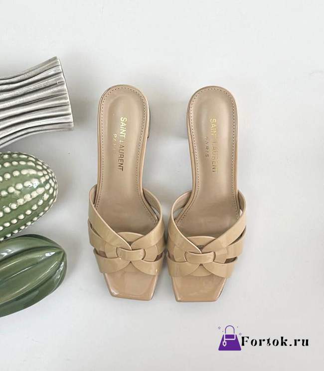 Fortok Saint Laurent Tribute mules Beige 7cm - 1