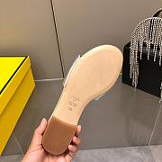 Fortok Fendi FF Logo-Patch Leather Slides Silver - 4