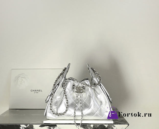 Fortok Chanel 25 Mini Bag Silver 20 x 22 x 12.5cm - 1