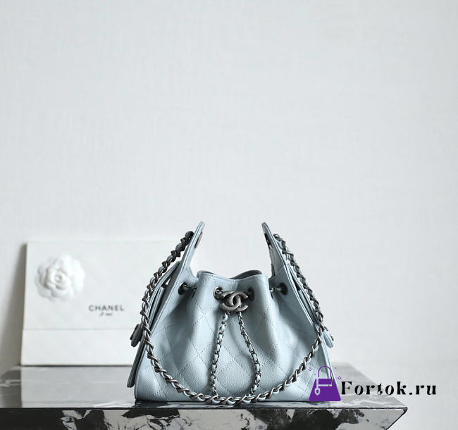 Fortok Chanel 25 Mini Bag Light Blue 20 x 22 x 12.5cm - 1
