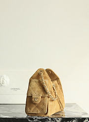 Fortok Chanel 25 Mini Bag Suede Brown 20 x 22 x 12.5cm - 6