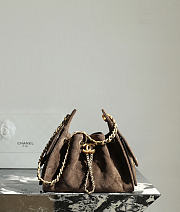 Fortok Chanel 25 Mini Bag Suede Chocolate Brown 20 x 22 x 12.5cm - 1