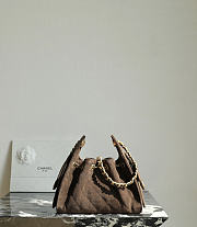 Fortok Chanel 25 Mini Bag Suede Chocolate Brown 20 x 22 x 12.5cm - 6