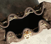 Fortok Chanel 25 Mini Bag Suede Chocolate Brown 20 x 22 x 12.5cm - 2