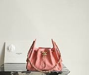 Fortok Chanel 25 Mini Bag Suede Dusty Rose Pink 20 x 22 x 12.5cm  - 1
