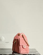 Fortok Chanel 25 Mini Bag Suede Dusty Rose Pink 20 x 22 x 12.5cm  - 6