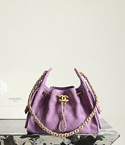 Fortok Chanel 25 Mini Bag Suede Purple 20 x 22 x 12.5cm - 1