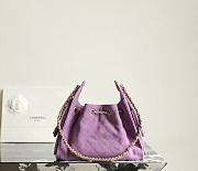 Fortok Chanel 25 Mini Bag Suede Purple 20 x 22 x 12.5cm - 6