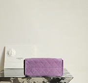 Fortok Chanel 25 Mini Bag Suede Purple 20 x 22 x 12.5cm - 5