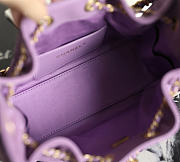 Fortok Chanel 25 Mini Bag Suede Purple 20 x 22 x 12.5cm - 3