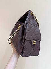 Fortok Chanel 25 color Chocolate Brown Caviar Small bag 30x26x14cm - 5