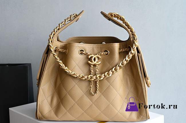 Fortok Chanel 25 color Tan Caviar Small bag 30x26x14cm - 1