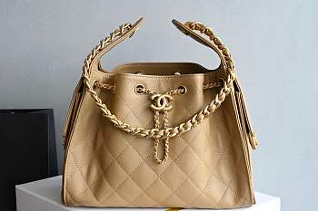 Fortok Chanel 25 color Tan Caviar Small bag 30x26x14cm