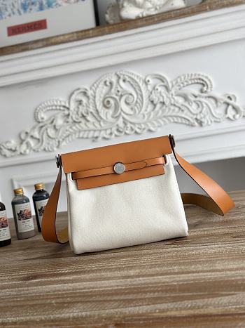 Fortok Hermès Herbag Zip mini bag in canvas White 20cm