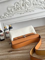 Fortok Hermès Herbag Zip mini bag in canvas White 20cm - 4
