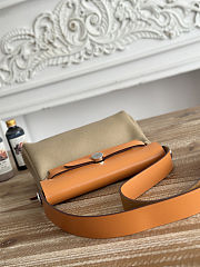 Fortok Hermès Herbag Zip mini bag in canvas Brown 20cm - 6