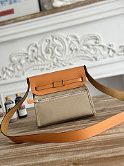 Fortok Hermès Herbag Zip mini bag in canvas Brown 20cm - 3