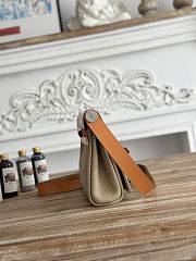 Fortok Hermès Herbag Zip mini bag in canvas Brown 20cm - 2