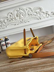 Fortok Hermès Herbag Zip mini bag in canvas Yellow 20cm - 3