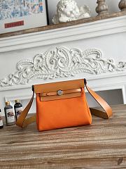 Fortok Hermès Herbag Zip mini bag in canvas Orange 20cm - 1