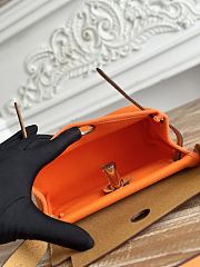 Fortok Hermès Herbag Zip mini bag in canvas Orange 20cm - 4