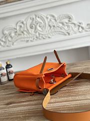 Fortok Hermès Herbag Zip mini bag in canvas Orange 20cm - 3