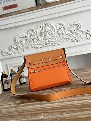 Fortok Hermès Herbag Zip mini bag in canvas Orange 20cm - 2