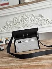 Fortok Hermès Herbag Zip mini bag in canvas Black/Grey 20cm - 5
