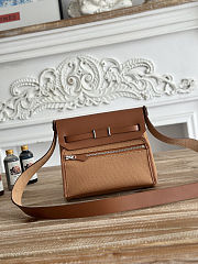 Fortok Hermès Herbag Zip mini bag in canvas Brown/ Light Brown 20cm - 2