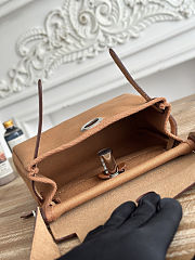 Fortok Hermès Herbag Zip mini bag in canvas Brown/ Light Brown 20cm - 6