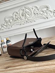 Fortok Hermès Herbag Zip mini bag in canvas Chocolate Brown 20cm - 3