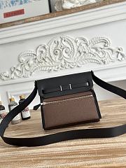 Fortok Hermès Herbag Zip mini bag in canvas Chocolate Brown 20cm - 4