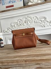 Fortok Hermès Herbag Zip mini bag in canvas Full Brown 20cm - 1