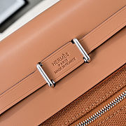 Fortok Hermès Herbag Zip mini bag in Leather and canvas Full Brown 20cm - 2